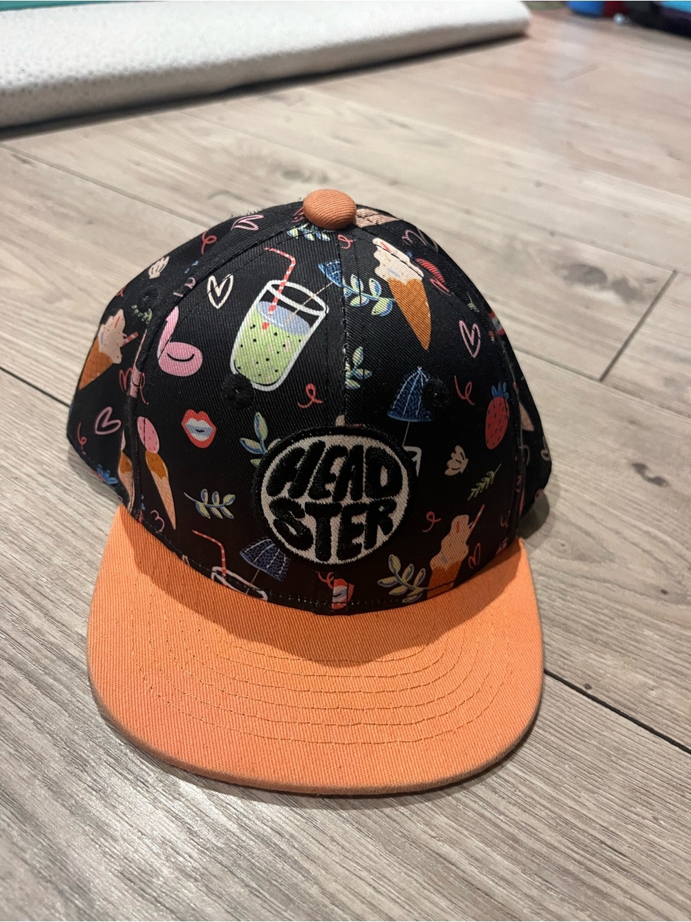 Headster Black & Orange Graphic Snapback Hat baby 48 cm